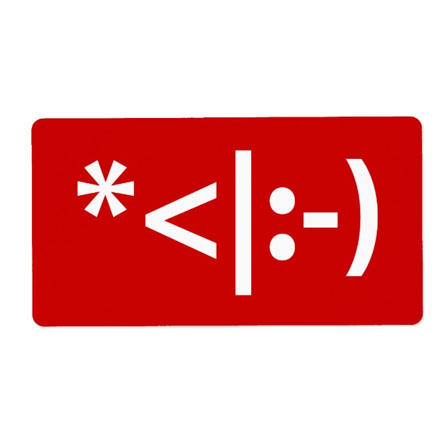 Etiqueta Navidades Elf Emoticon Xmas ASCII Texto Arte (Frente)