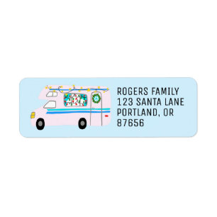 Etiqueta Navidades encantadores Camper Vintage RV Xmas