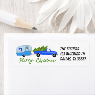 Etiqueta Navidades encantadores Camper Vintage Trailer RV X