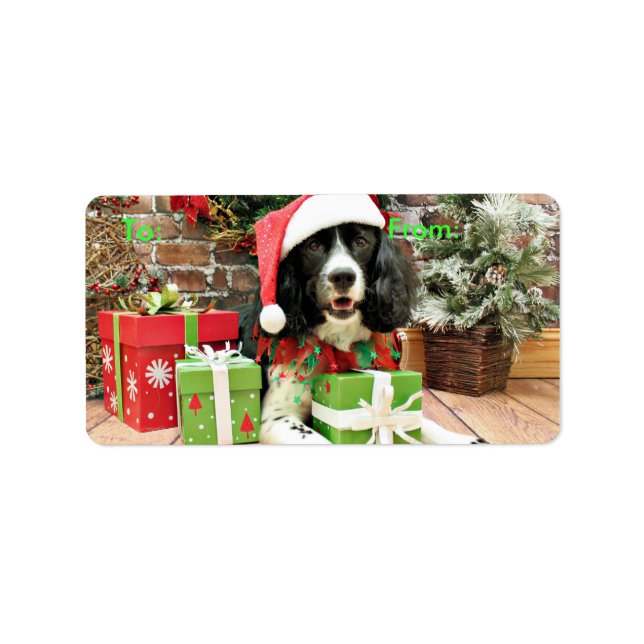 Etiqueta Navidades - English Springer Spaniel - Lucy (Frente)
