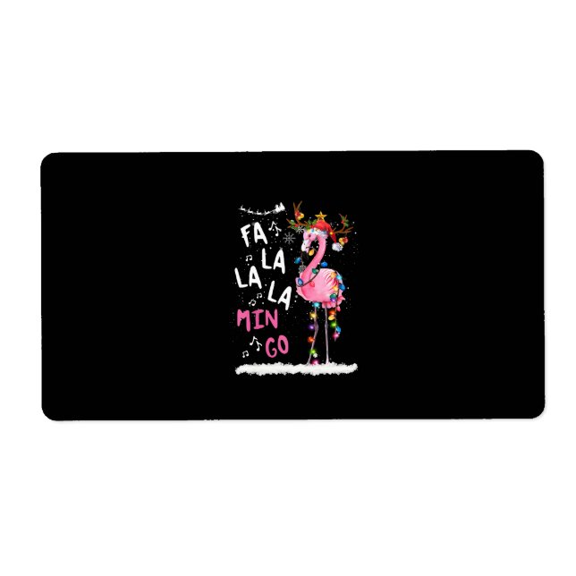 Etiqueta Navidades - Fa-La-Mingo Flamingo Con Navidades (Frente)