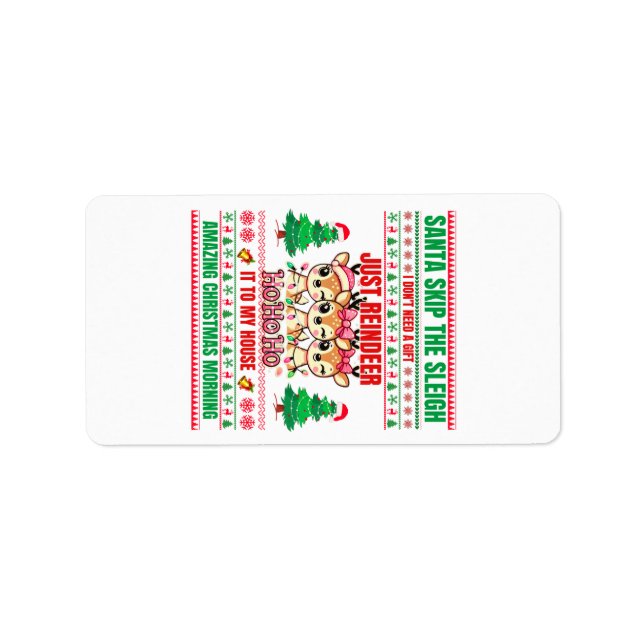 Etiqueta Navidades Feliz Navidad Por Regalos Renos (Frente)