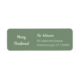 Etiqueta Navidades Feliz Navidad, verde sabio moderno