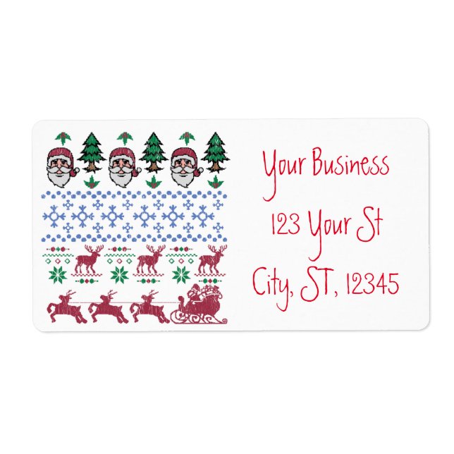 Etiqueta Navidades feos estilo suéter Thunder_Cove (Frente)