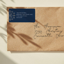 Etiqueta Navidades festejan simple copo de nieve azul de la