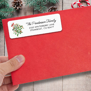Etiqueta Navidades festivos Mistletoe Berries Personalizado