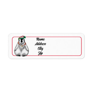 Etiqueta Navidades festivos y bonitos Penguin