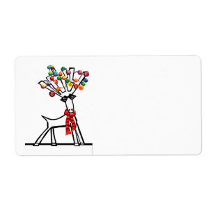 Etiqueta navidades fiesta enciende reno