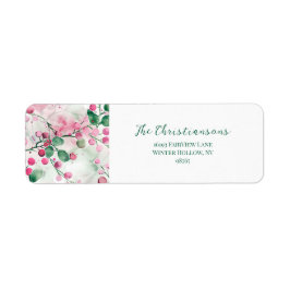 Etiqueta Navidades florales elegantes de Pink Berries