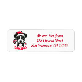 Etiqueta Navidades Fox Terrier - Dirección de retorno