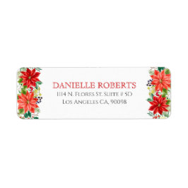 Etiqueta Navidades Frontera de Poinsettia