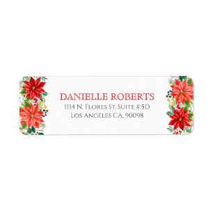 Etiqueta Navidades Frontera de Poinsettia
