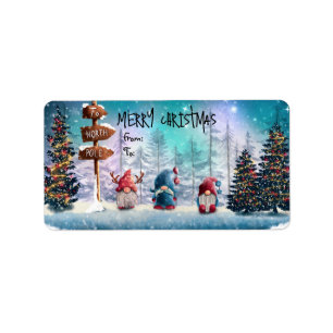 Etiqueta Navidades Funny Gnomes