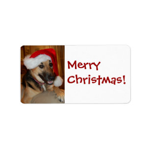 Etiqueta Navidades German Shepherd