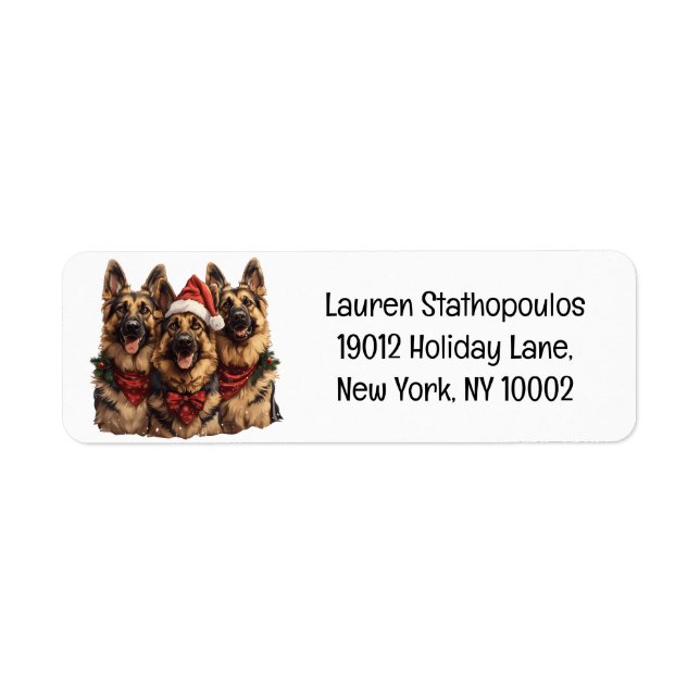 Etiqueta Navidades German Shepherd Dogs (Frente)