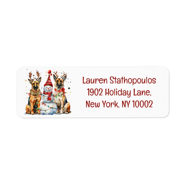 Etiqueta Navidades German Shepherd Dogs (Frente)