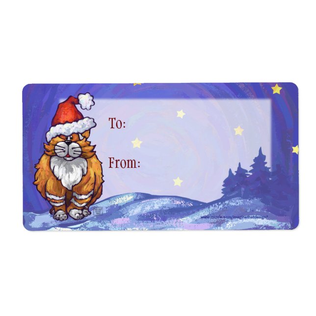 Etiqueta Navidades Ginger Cat (Frente)