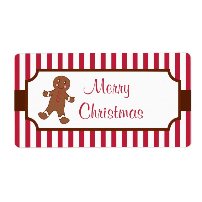 Etiqueta Navidades Gingerbread Labels (Frente)