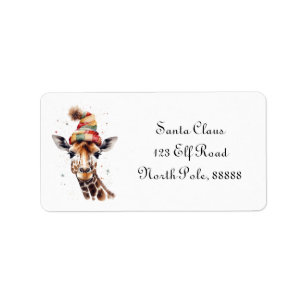 Etiqueta Navidades Giraffe, personalizable