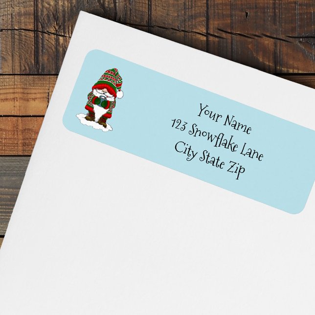 Etiqueta Navidades Gnome Red Green Cute (Subido por el creador)