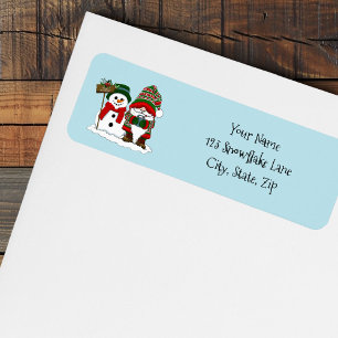 Etiqueta Navidades Gnome Snowman Cute