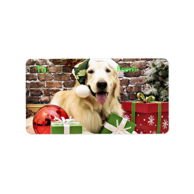 Etiqueta Navidades - Golden Retriever - Hudson (Frente)
