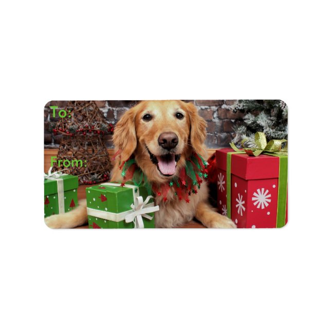 Etiqueta Navidades - Golden Retriever - Sidney (Frente)