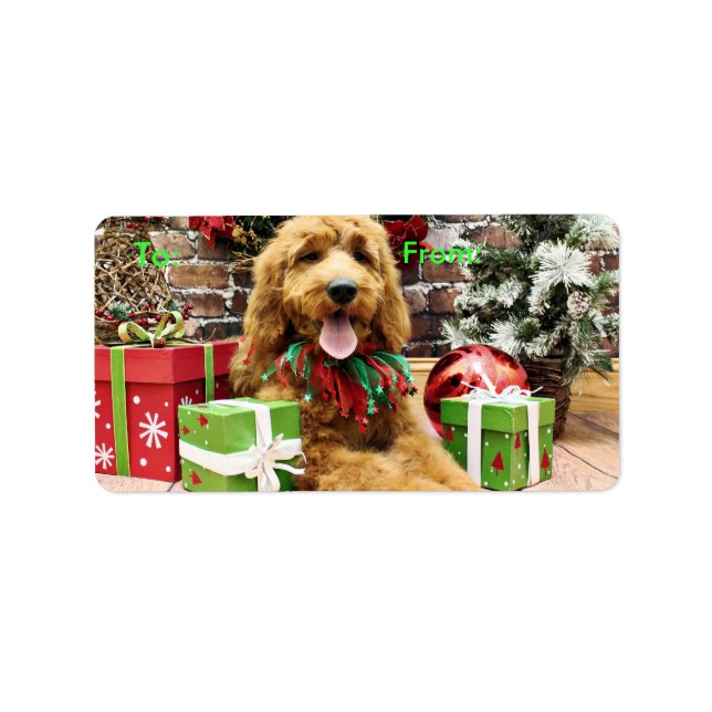Etiqueta Navidades - GoldenDoodle - Claire (Frente)