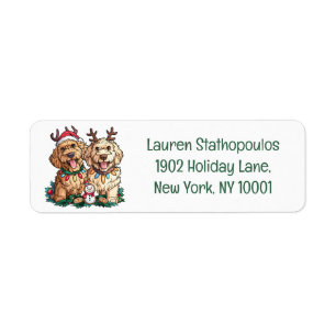 Etiqueta Navidades Goldendoodle Dogs