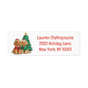 Etiqueta Navidades Goldendoodle Dogs