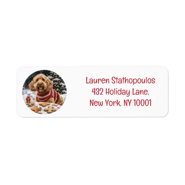 Etiqueta Navidades Goldendoodle Dogs (Frente)