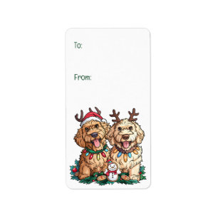 Etiqueta Navidades Goldendoodle Dogs
