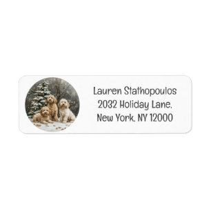 Etiqueta Navidades Goldendoodle Puppy Dogs