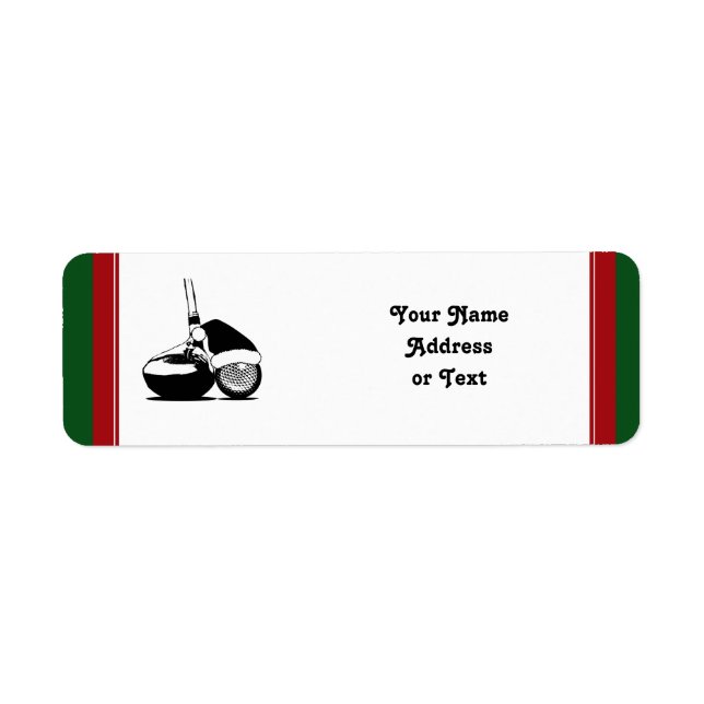 Etiqueta Navidades Golf Ball and Club (Frente)