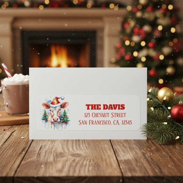 Etiqueta Navidades Gorra Vaca festiva - Dirección de retorn (Subido por el creador)