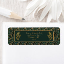 Navidades Green Floral Background Gold Pine