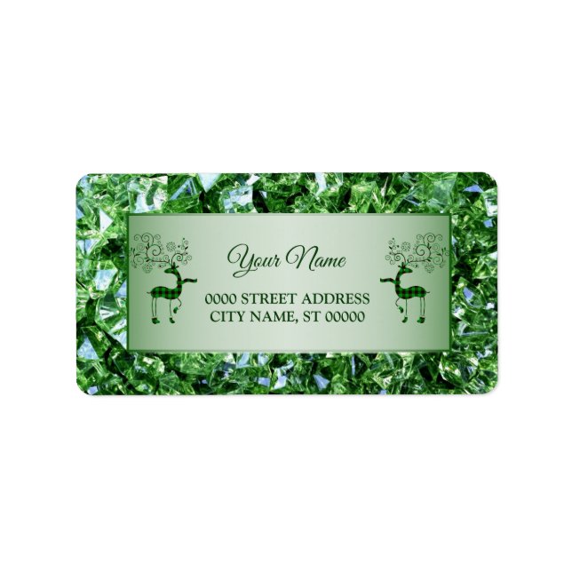 Etiqueta Navidades Green Reindeer Holidays (Frente)