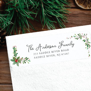 Etiqueta Navidades Greenery Holly & Pine
