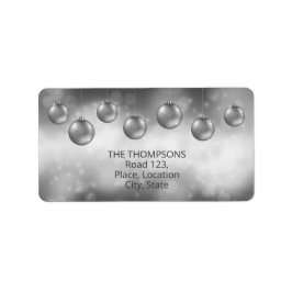 Etiqueta Navidades Gris Plateados Baudibles Con Texto Perso