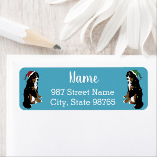 Etiqueta Navidades Holiday Bernese Mountain Dog