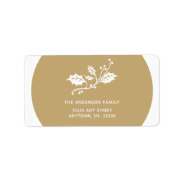 Etiqueta Navidades Holly sobre el oro