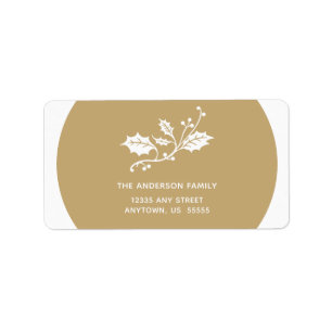 Etiqueta Navidades Holly sobre el oro