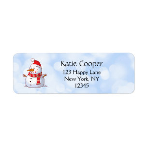 Etiqueta Navidades inteligentes Snowman
