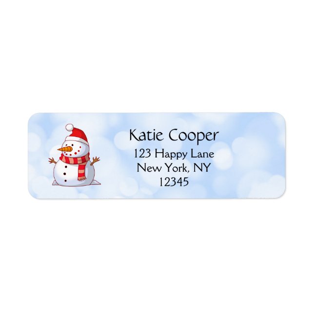 Etiqueta Navidades inteligentes Snowman (Frente)