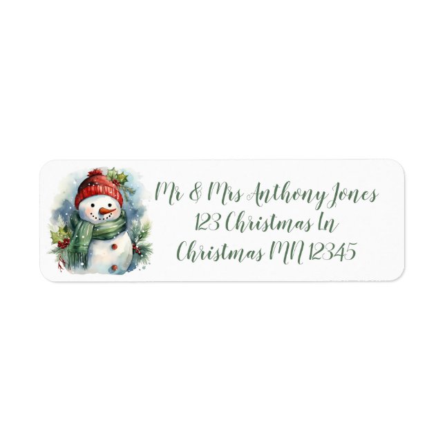 Etiqueta Navidades inteligentes Snowman (Frente)