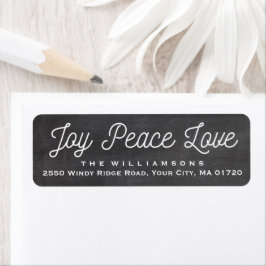 Etiqueta Navidades Joy Peace Love Personalizado Chalkboard