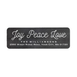 Etiqueta Navidades Joy Peace Love Personalizado Chalkboard
