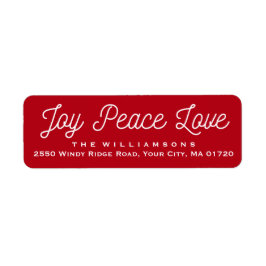 Etiqueta Navidades Joy Peace Love Personalizado Red