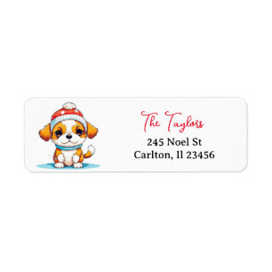 Etiqueta Navidades Kawaii Personalizados Perro Cachorro