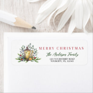 Etiqueta Navidades lantern wreath Merry Christmas